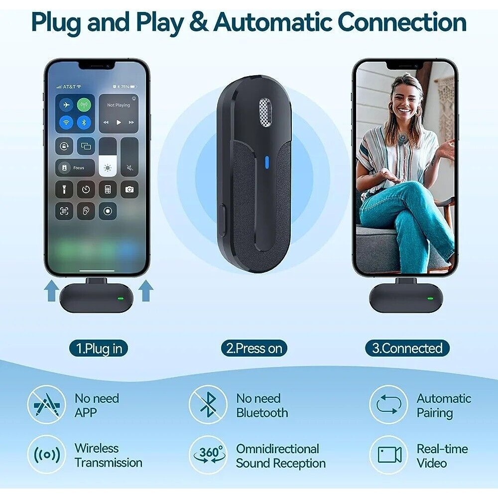 MAXDORIA Wireless Lavalier Microphone,Wireless Clip Mic for...